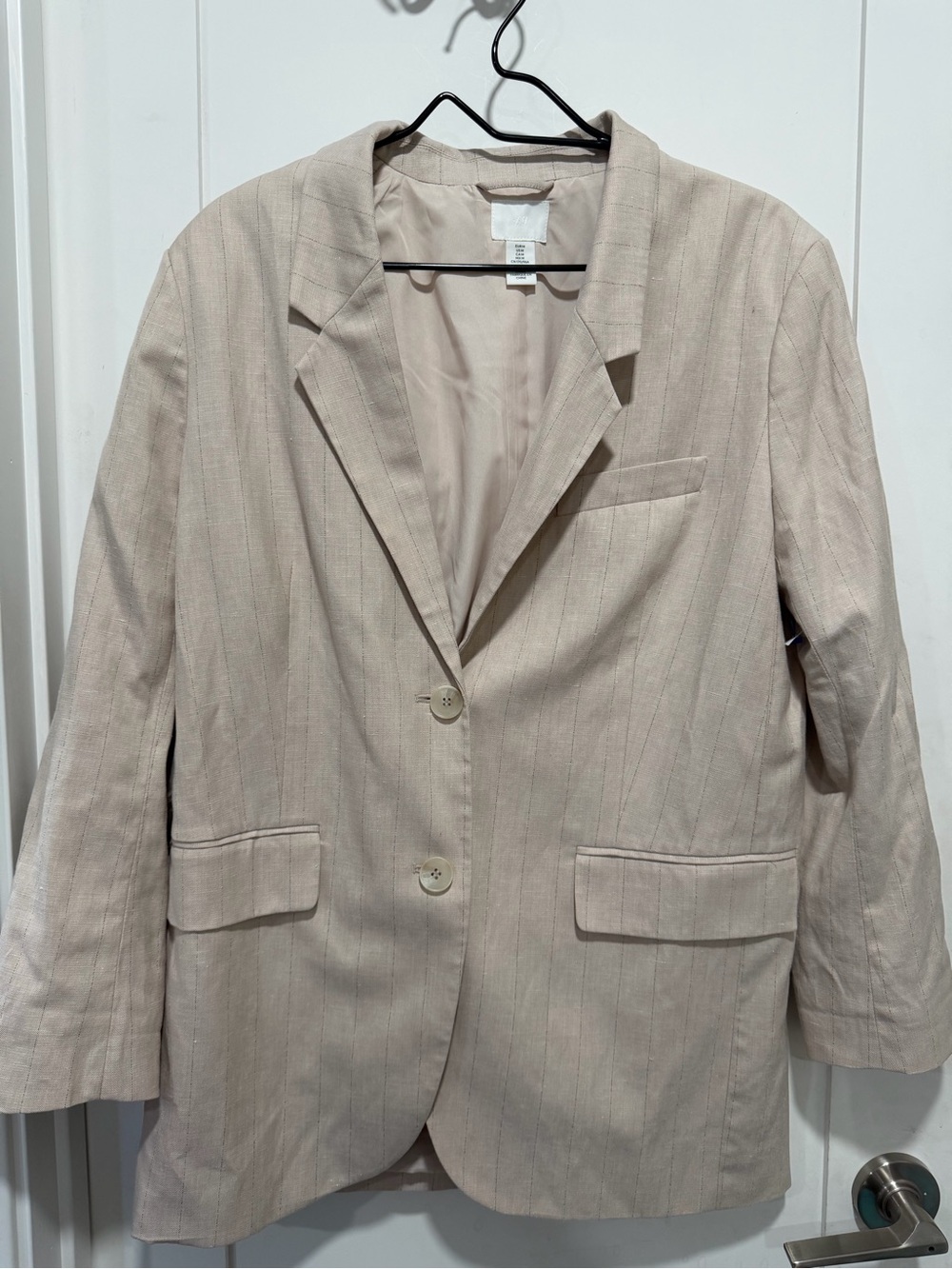 H&M Light Beige Pinstripe Blazer